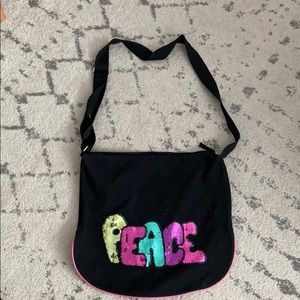 fashion express black peace crossbody bag